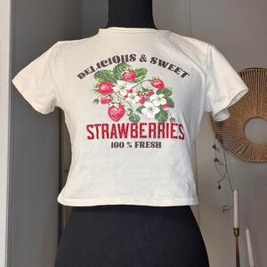 Hot Topic white strawberry crop top Size S #croptop #summer